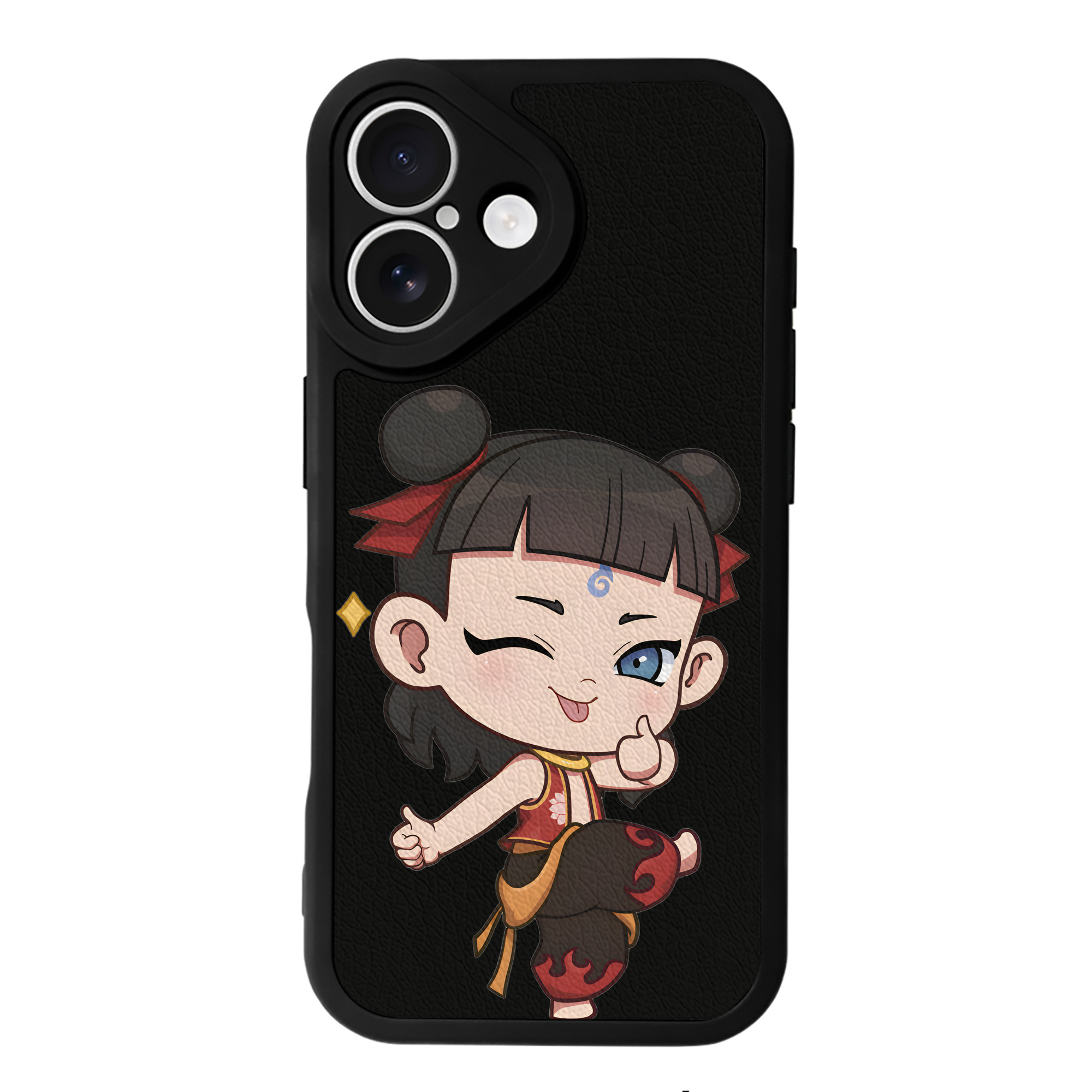 （画像用） Ne Zha 2 ナタ 魔童の大暴れ 【iPhone 16シリーズ対応】シリコンスマホケース（レザー調） 材質：シリコン